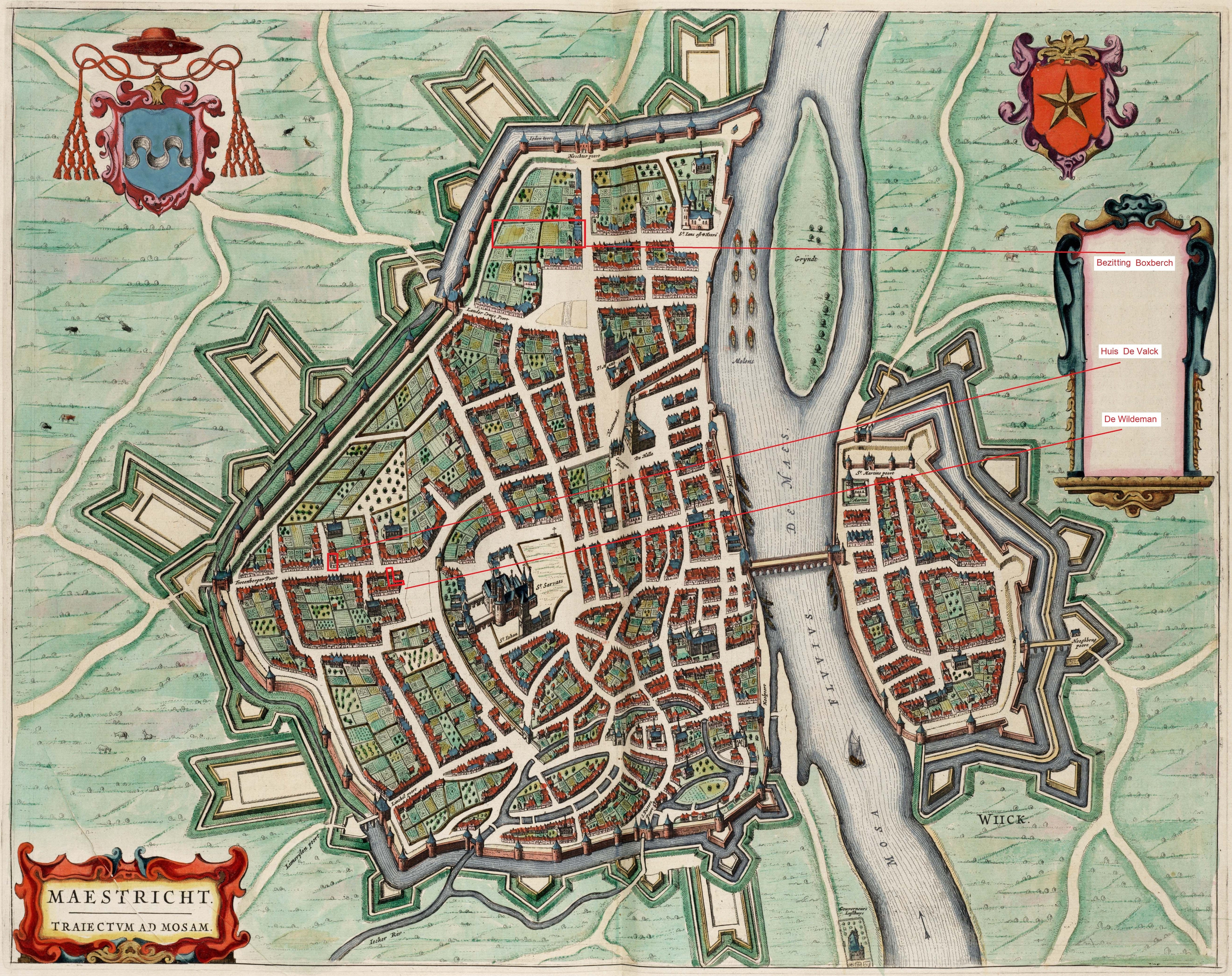 Kaart Maastricht, 1649, atlas van Loo